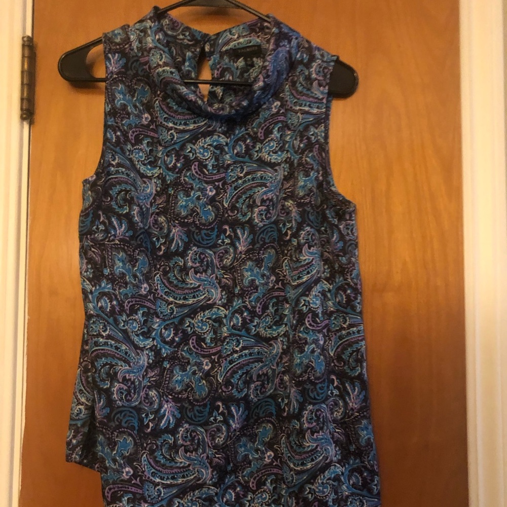 Talbots sleeveless paisley blouse